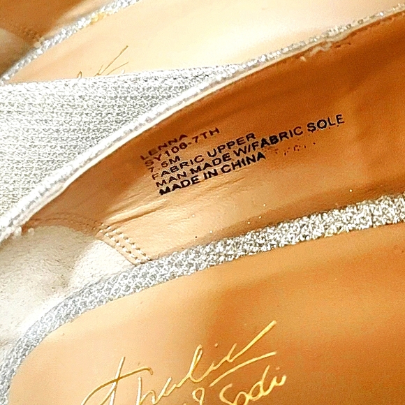Thalia Sodi Lenna Silver Sparkle and Rhinestone heels NWB sz. 7.5 - Picture 6 of 6